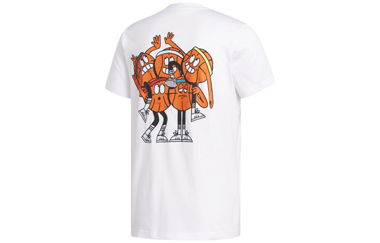 adidas LIL STRIPE TEAM Basketball Sports Short-sleeve Tee Men White FM4967