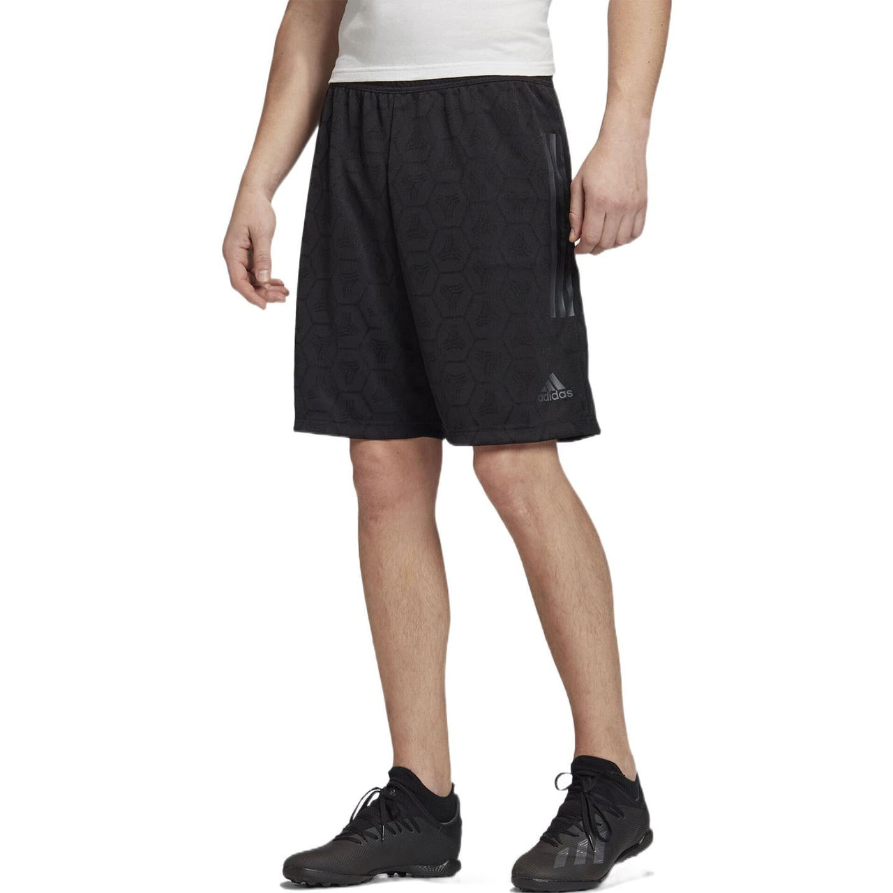 adidas Solid Color Stripe Logo Casual Sports Shorts Black FJ6347