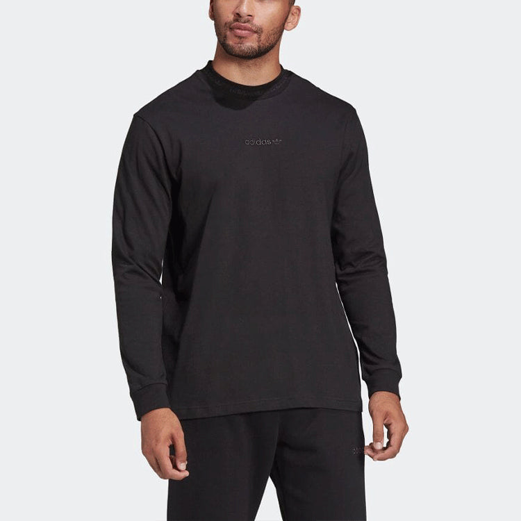 adidas originals Logo Sports Round Neck Long Sleeves Black HM2662