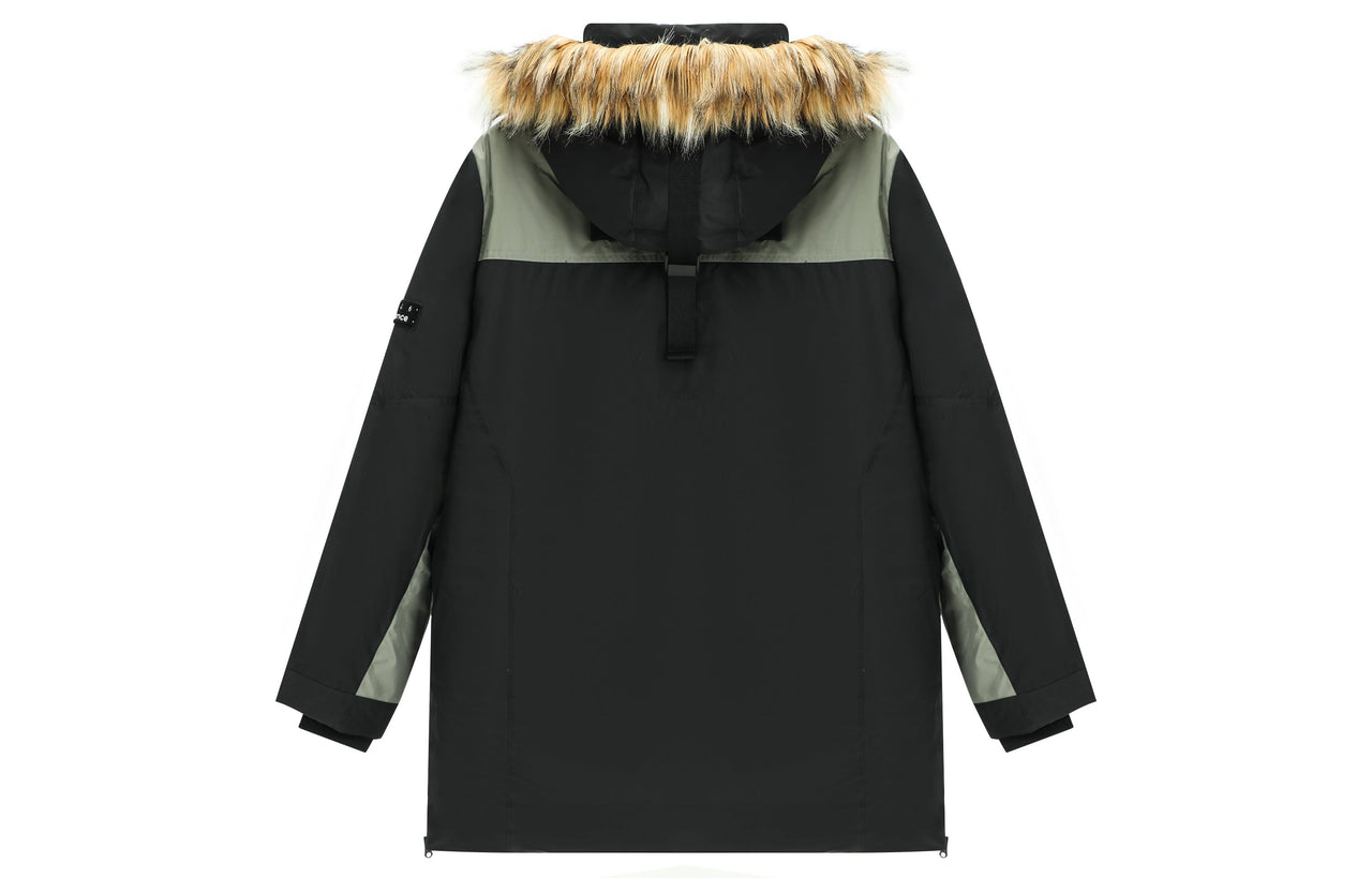 New Balance Logo Classic Down Jacket 'Black Grey' AMJ14300-BK