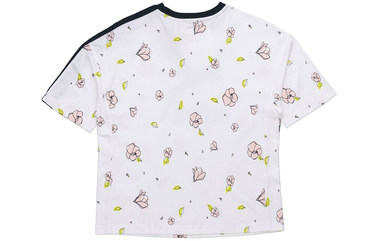 (WMNS) PUMA Casual Full Print Round Neck Short Sleeve White 532043-02