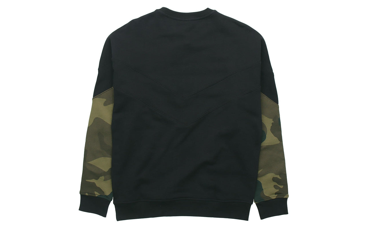adidas originals Camo Crew Sweat Cotton Pullover Hoody Men Black FM3357