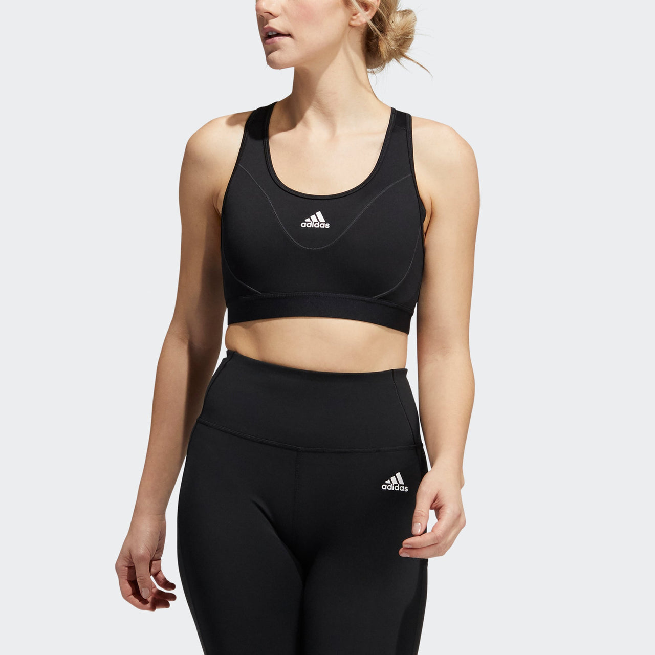 (WMNS) adidas Believe This Medium-Support Reflective Bra 'Black White' GR8250