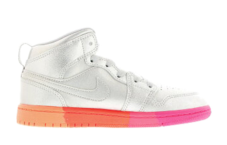 (PS) Air Jordan 1 Mid 'Metallic Silver Pink Crimson' 640737-006