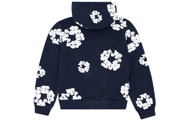 Denim Tears Cotton Wreath Logo Hoodie 'Navy White' 301-080-30