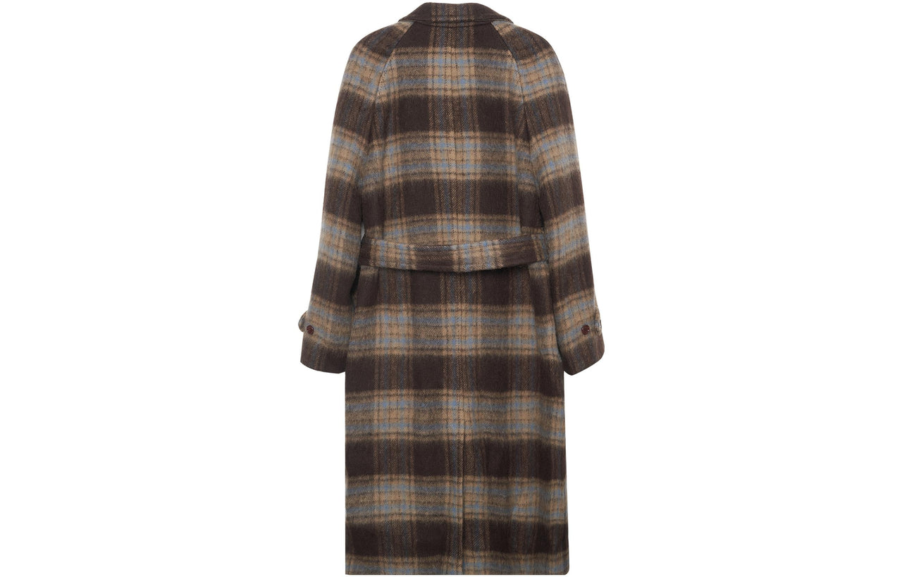 Gucci Check Wool Coat With Gucci Label 'Beige Brown' 664710-ZAG9O-2006