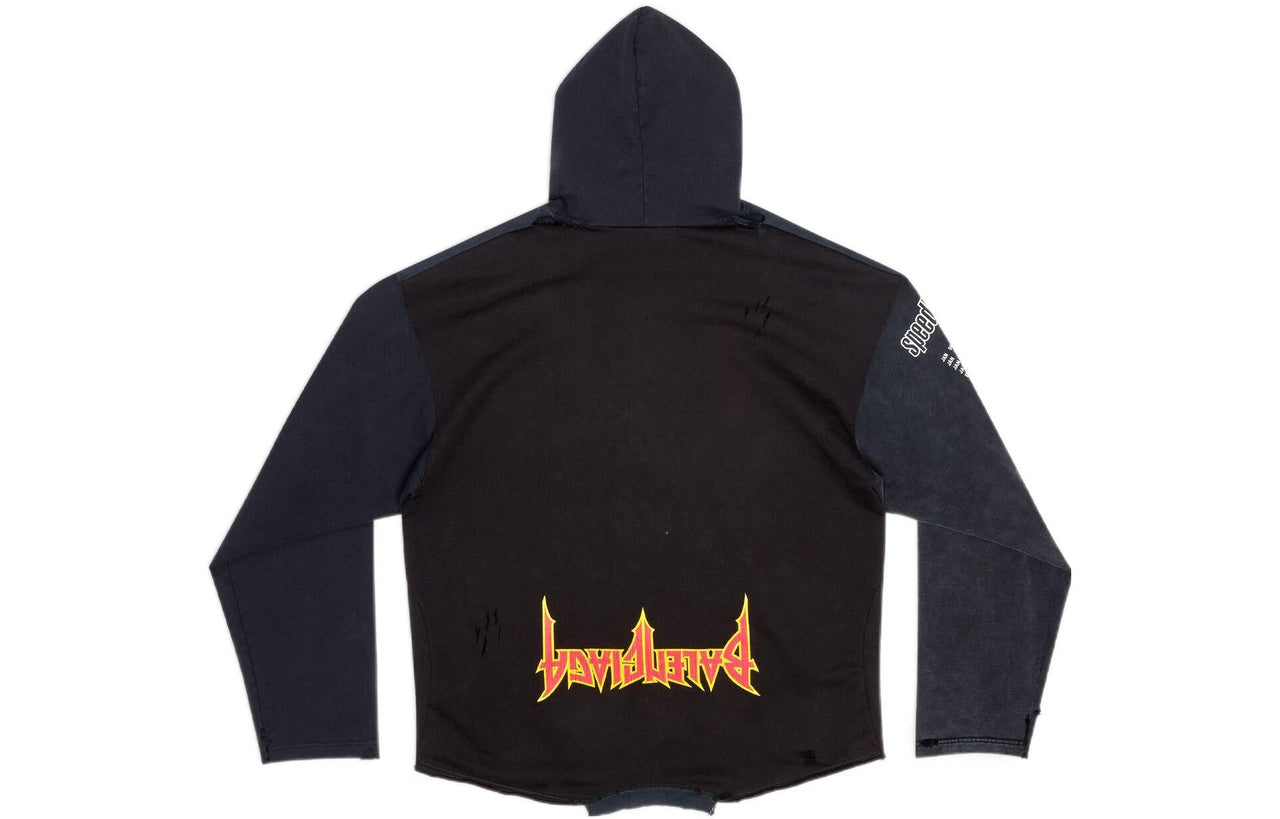 Balenciaga Speed Hunters Upside Down Hoodie Oversized 'Black Faded' 698156TMVD11000