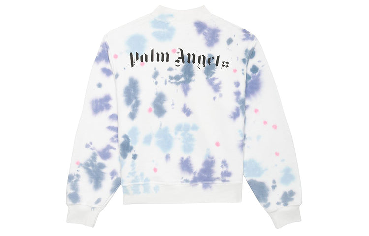 Men's PALM ANGELS Pattern Printing Tie Dye Pullover White PMBA043E20FLE0030155