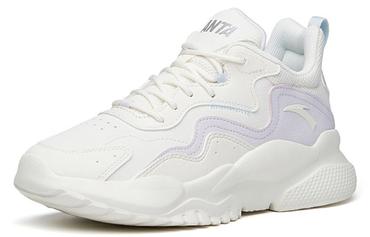 (WMNS) ANTA Life Collection Leather 'White Lilac Blue' 122218860-5