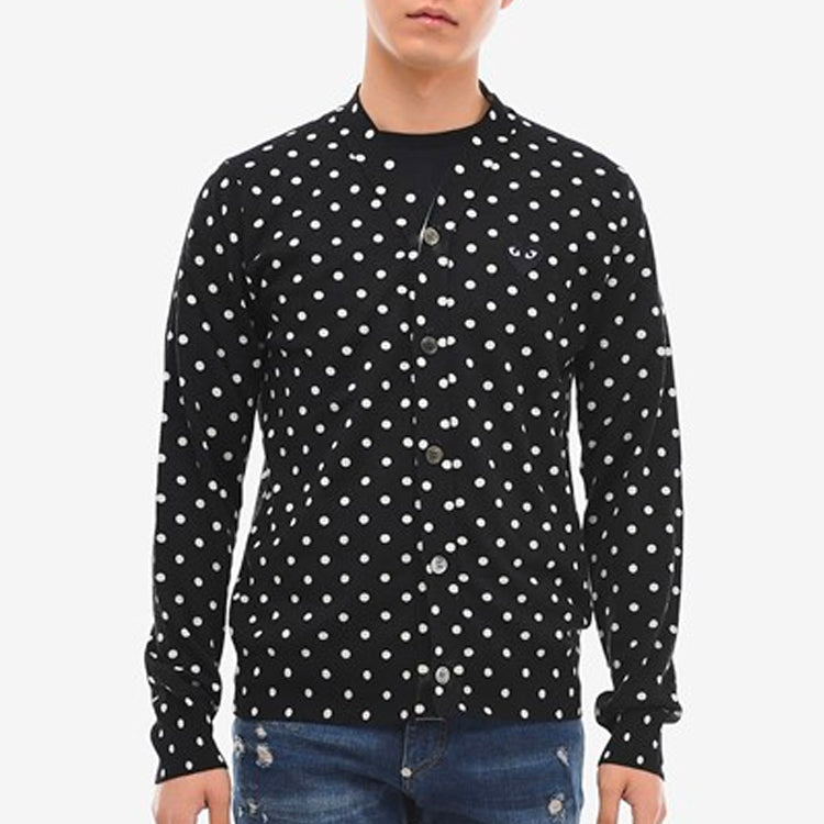 COMME des GARCONS PLAY Polka Dot Cardigan Black Emblem 'Black' AZ-N038-051-1