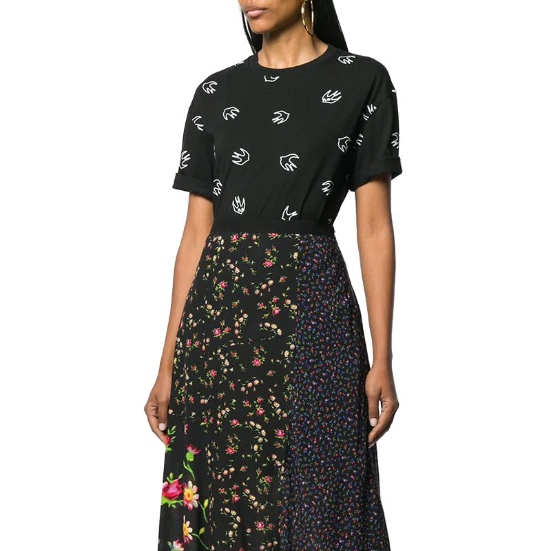 McQ Alexander McQueen Printing Round Neck Short Sleeve Black 494256-RNJ54-1000