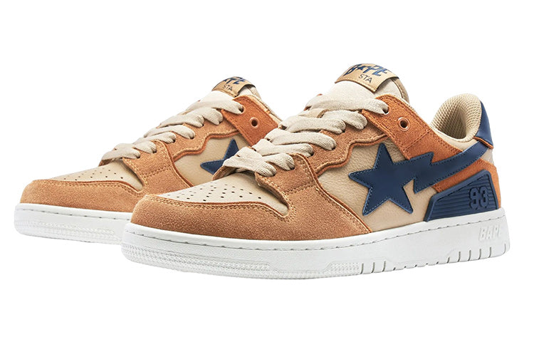 A BATHING APE SK8 Sta Leather Low 'Brown' 1I70-191-009-BRWN