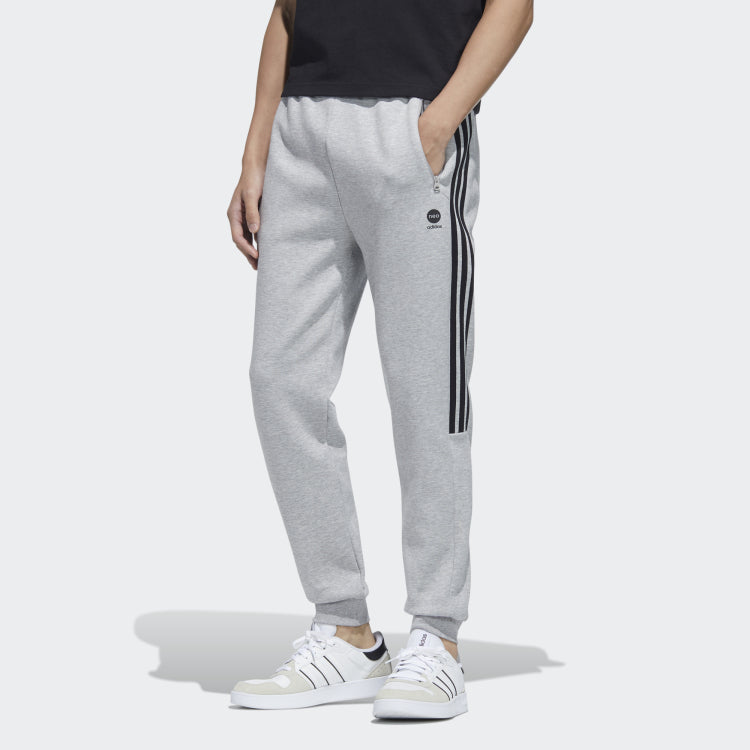 Men's adidas neo Ce 3s Icns Tp Contrasting Colors Stripe Bundle Feet Thicken Sports Pants/Trousers/Joggers Gray HD4706