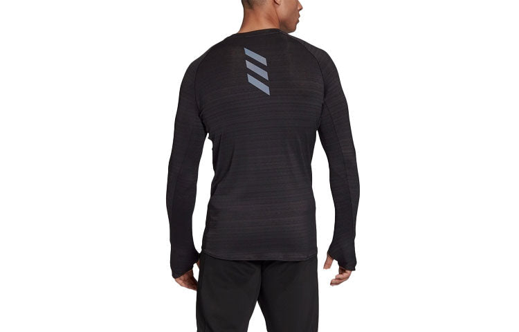 adidas Adi Runner Ls Logo Round Neck Long Sleeves Black GC6733