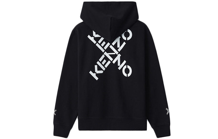 (WMNS) KENZO FW20 Alphabet Printing hooded Zipper Hoodie Black FA62BL8004MS-99