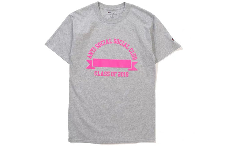 ANTI SOCIAL SOCIAL CLUB Alphabet Short Sleeve Unisex Gray ASST337