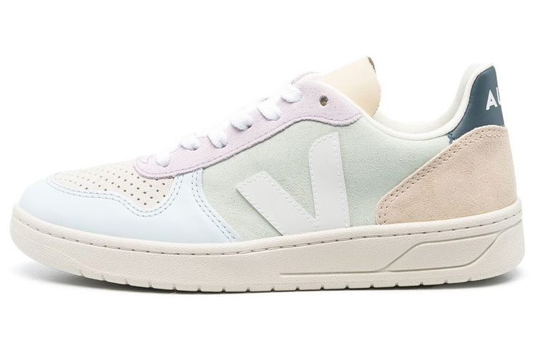 Veja V-10 Lace-Up Suede Sneakers 'Jade Pink' VX0303119