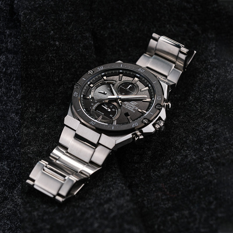 CASIO Waterproof EDIFICE Sapphire Crystal Solar Powered Mens Silver Analog EFS-S560YDB-1APRD