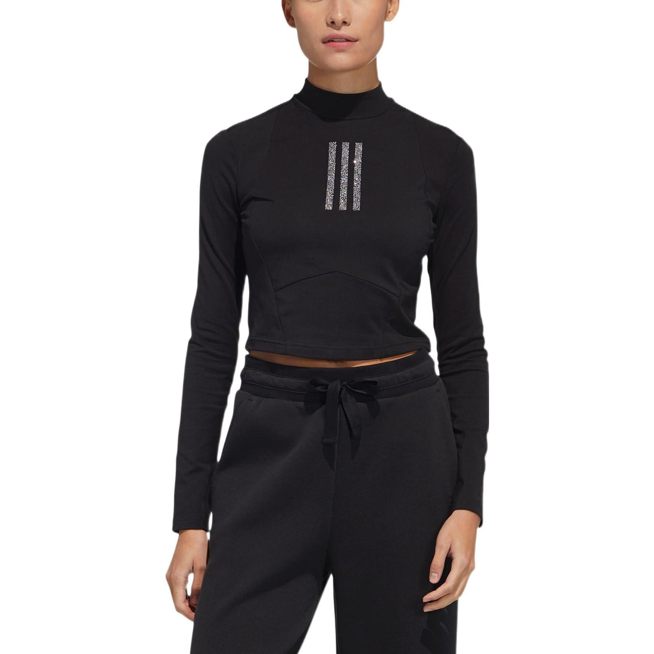 (WMNS) adidas Swarovski Long Sleeve T-Shirt 'Black White' HB8568
