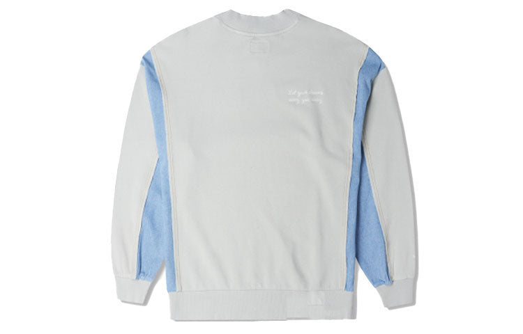 (WMNS) Converse Denim Patchwork Crew Sweatshirt 'Blue' 10025520-A02