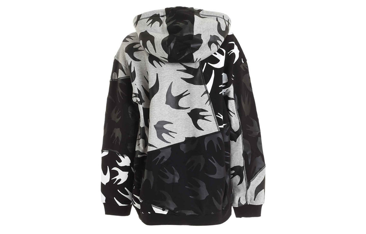 (WMNS) Alexander McQueen Swallow Pattern Hoodie 'Black' 620566-RPT49-1073