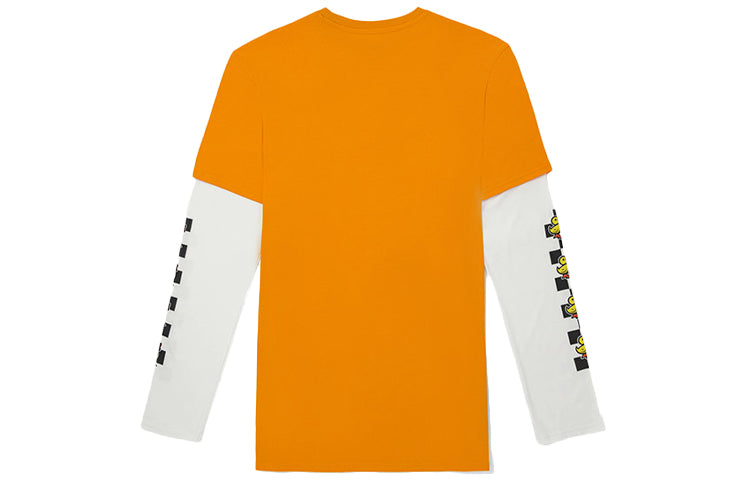 Vans Small Yellow Printing Sports Long Sleeves Couple Style Orange VN0A54MS183