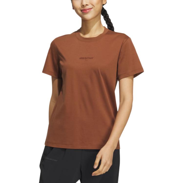 (WMNS) adidas Spoetswear T-shirt 'tan' IS4948