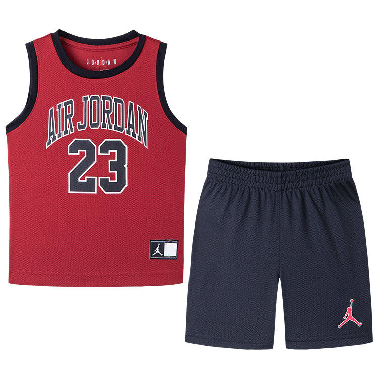 (PS) Air Jordan DNA Muscle Tank and Shorts Set 'Red Black' JD2022092PS-001