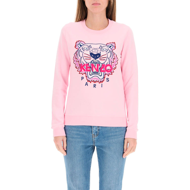 (WMNS) KENZO Alphabet Tiger Head Embroidered Pullover Long Sleeves Hoodie Pink F952SW7054XA-33