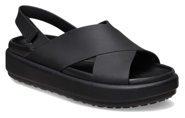 (WMNS) Crocs Brooklyn Luxe Cross Strap 'Black' 209407-060