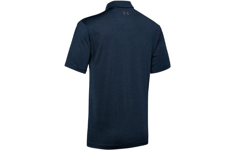 Men's Under Armour Playoff Golf Sports Thin and light Breathable Loose Short Sleeve Polo Shirt Navy Blue 1351131-408