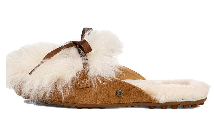(WMNS) UGG Shaine Fluff Cozy Flat Plush Casual Slipper Brown 1105316-CHE