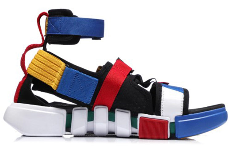 Li-Ning Paris Fashion Week Sandals 'Blue Red Yellow' AGBN079-3
