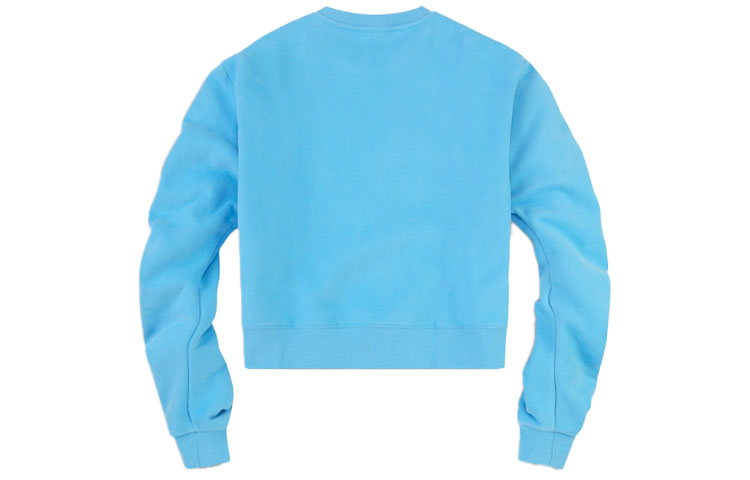 (WMNS) Levi's Solid Color Round Neck Fleece Lined Blue Hoodie 17646-0003