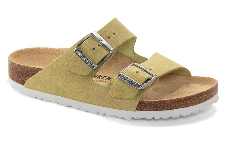 Birkenstock Arizona Suede Leather Sandals 'Shimmering Popcorn' 1024201