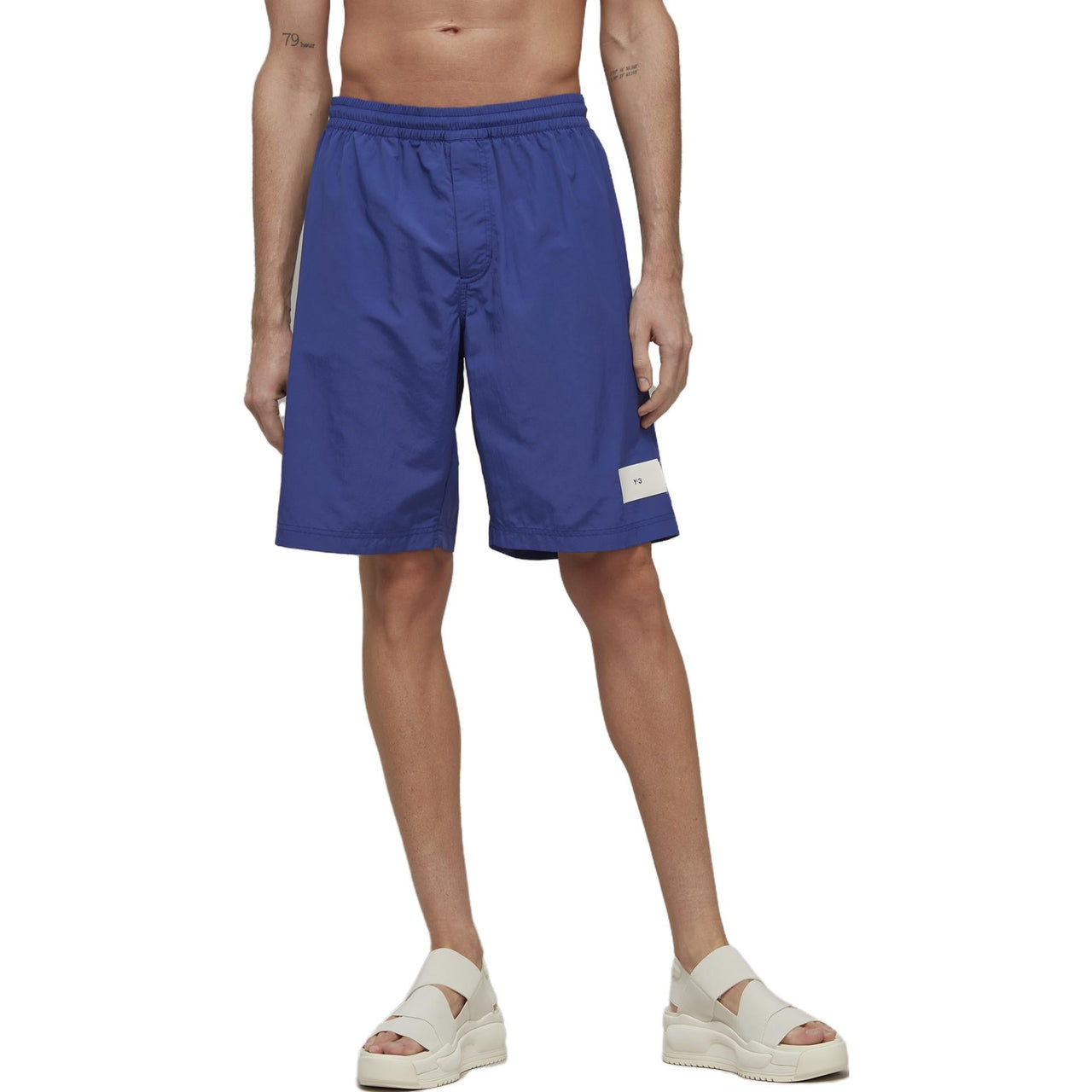 adidas Y-3 Mid-Length Swim Shorts 'Blue' IA1453