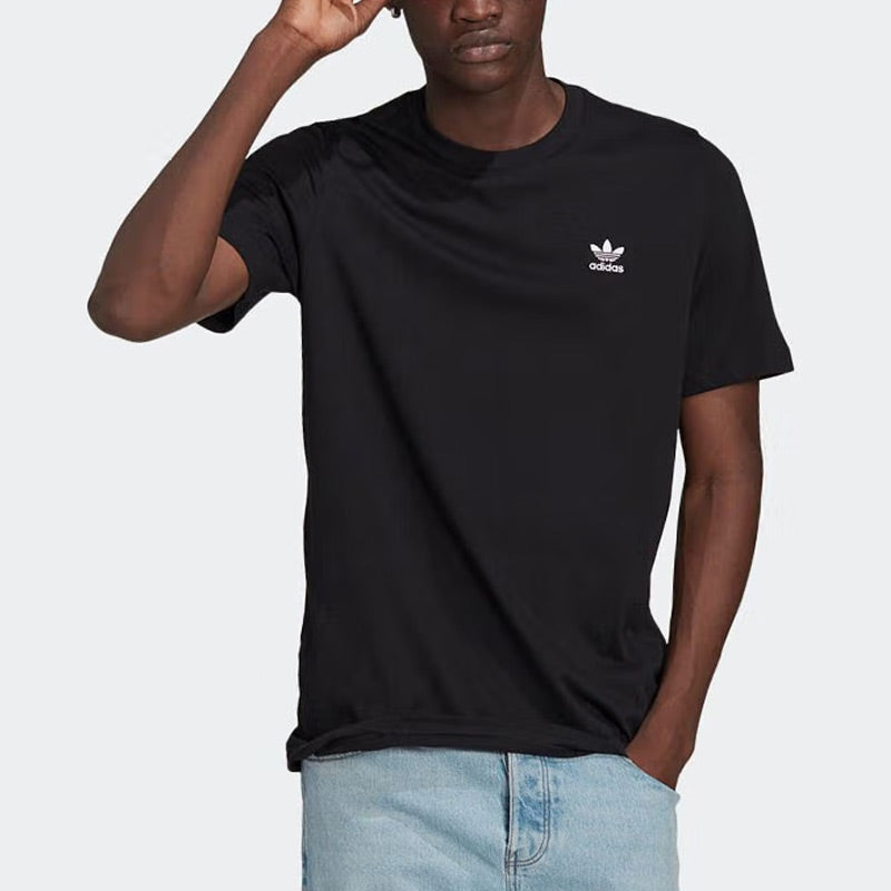 adidas originals SS22 Essential Tee Athleisure Casual Sports Solid Color Logo Short Sleeve Black GN3416