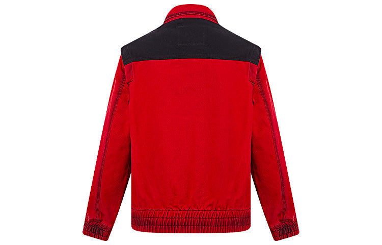Men's Levis x FENG CHEN WANG Crossover Multiple Pockets Casual Red Jacket A1053-0000