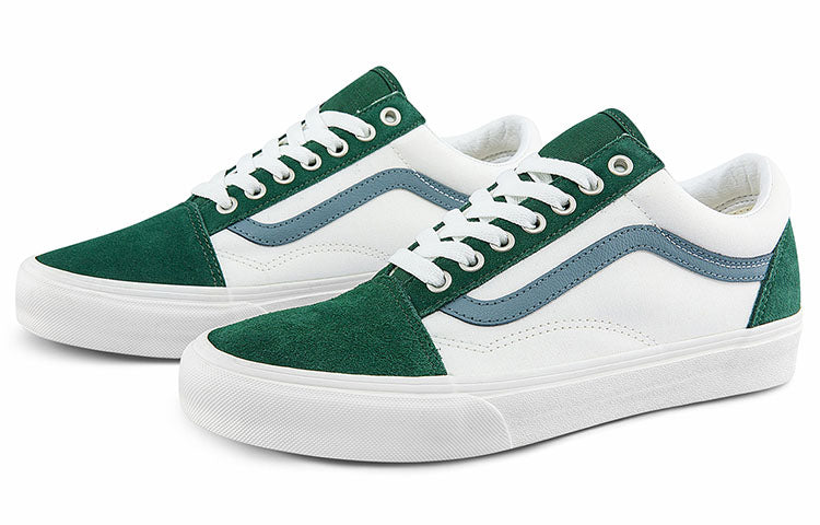 Vans Old Skool Low Tops Casual Skateboarding Shoes Unisex White Green VN0A5JMIBLG
