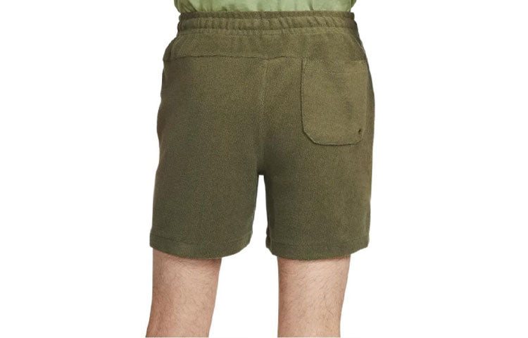 Nike Solid Color Minimalistic french terry Casual Shorts Olive Green DQ4596-222