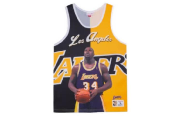 Mitchell & Ness Lakers Shaquille O'Neal Sublimated Tank 'Black White Yellow Purple' TMTK3207-LALYYSONBKGD