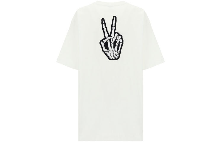 Balenciaga SS21 Smiling Face Printing Loose Short Sleeve White 641655TKVA18639