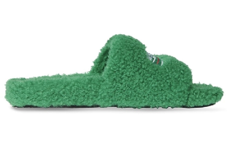 Balenciaga Furry Slides 'Green' 654747W2DO13096