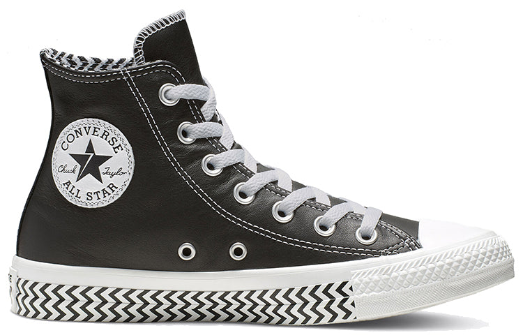 (WMNS) Converse Chuck Taylor All Star Mission-V Leather High Top Black White Wave Pattern Sole 'Black White' 564943C