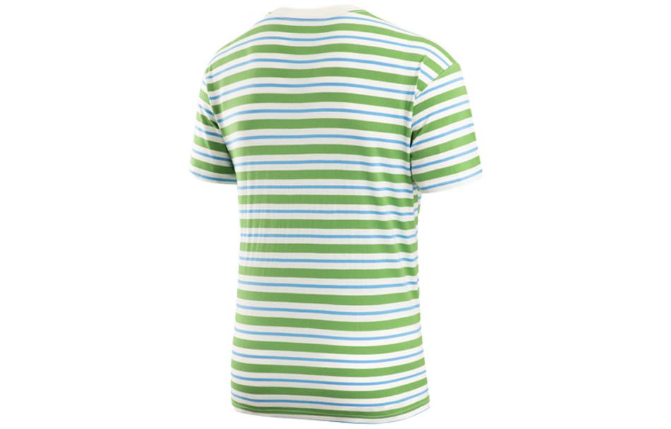 Men's Nike Embroidered Logo Stripe Round Neck Short Sleeve Green T-Shirt DQ1863-133