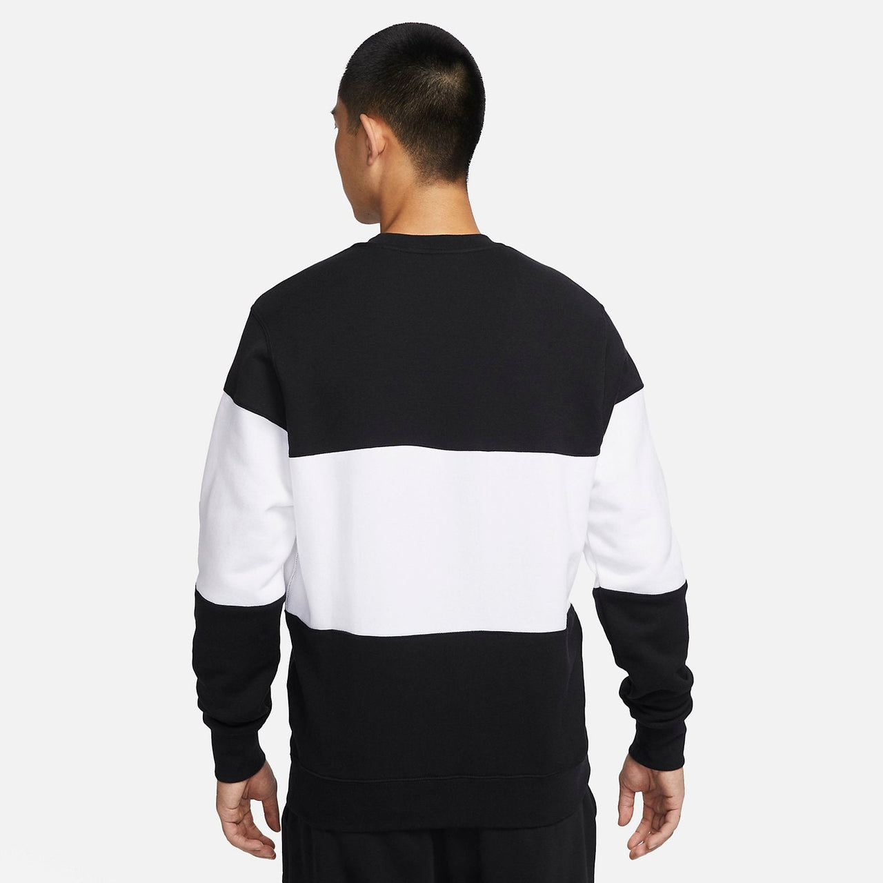 Nike Club+ French Terry Crew Neck Sweatshirt 'Black White' FB7849-010