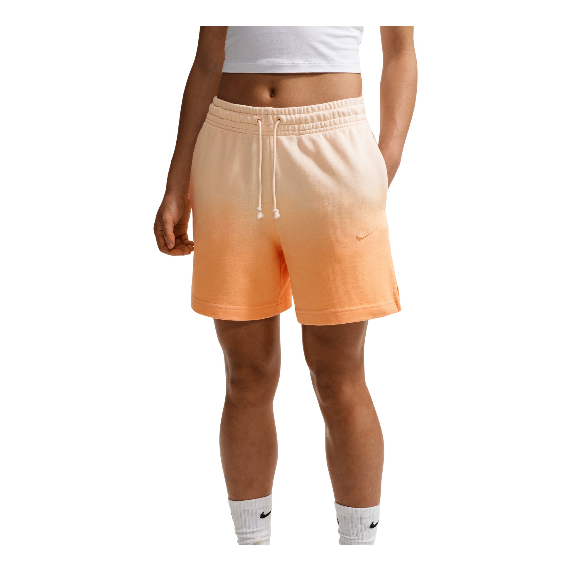 (WMNS) Nike Sportswear Phoenix Fleece Mid-Waist Shorts 'Chalk Ice Peach' IF7371-102