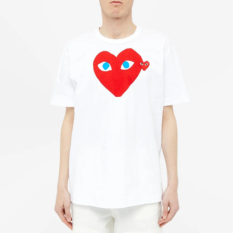COMME des GARCONS PLAY Blue Eyes Logo Tee 'White' P1-T086-1