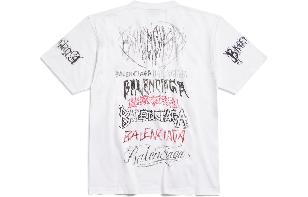 Balenciaga Diy Metal T-shirt 'White Black Red' 641675TPVO29065