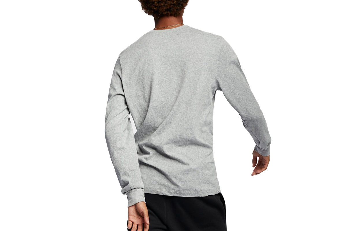 Men's Nike Embroidered Logo Loose Sports Running Long Sleeves Gray T-Shirt AR5194-063